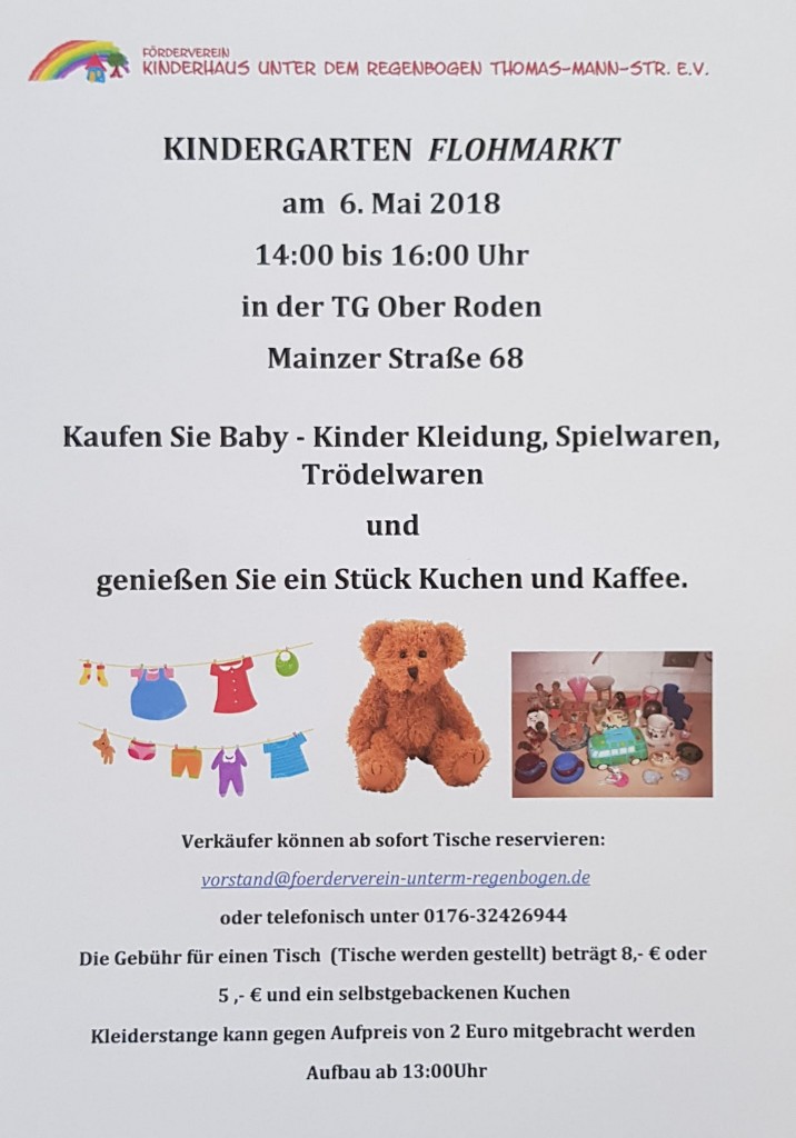 Kindergarten-Flohmarkt in der TG Ober-Roden – Förderverein Kinderhaus